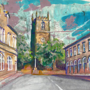 Painting of St Marys Penistone , Peak District