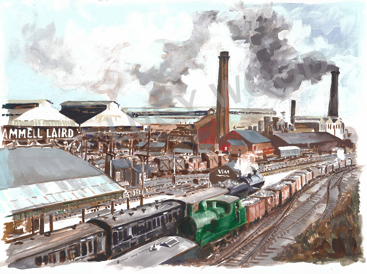 Painting of the Steel Works in Penistone