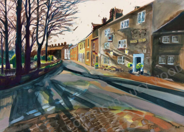 Painting of Bulls Head Old Glossop by Lucy Pimpernel Wood