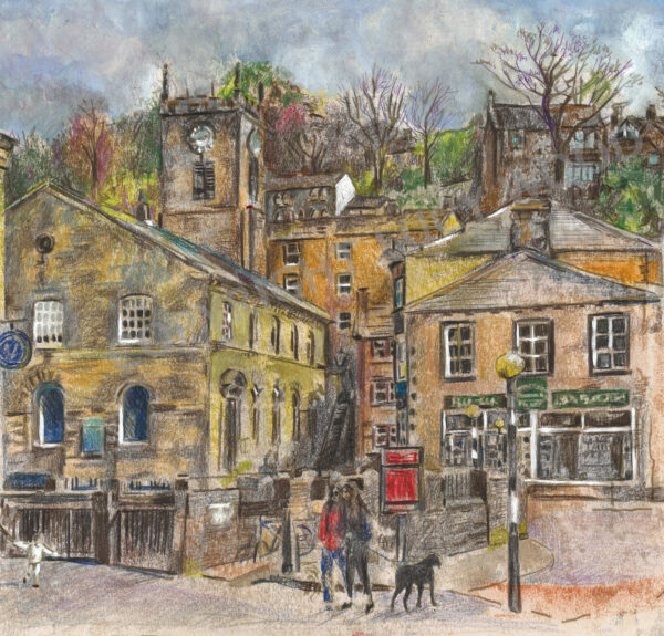 Painting of Holmfirth Church by Lucy Pimpernel Wood