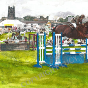 Painting of Show Jumping Penistone by Lucy Pimpernel Wood