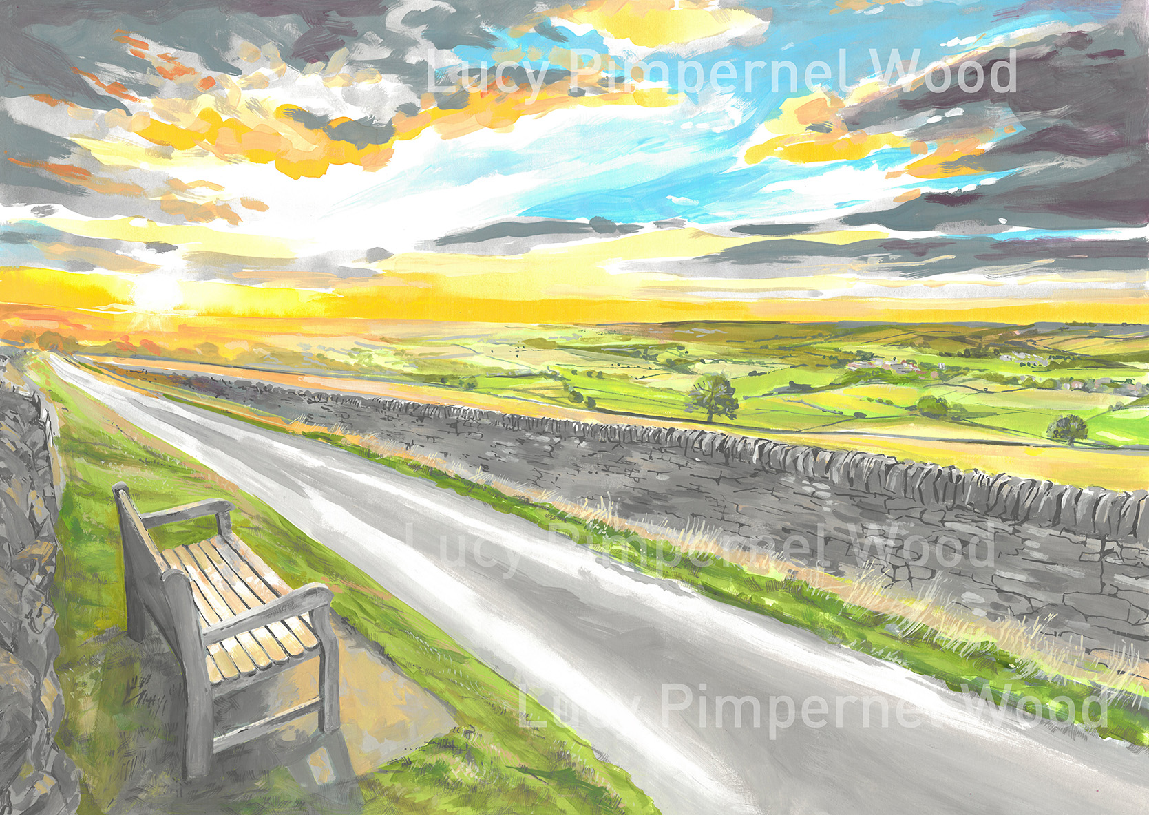 Cross Lane Penistone Painting by Lucy Wood